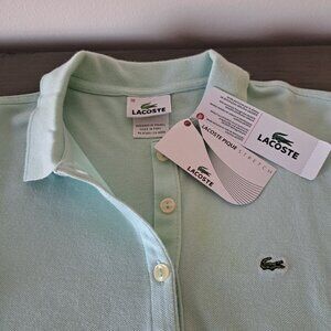 Lacoste Pique Stretch Polo Shirt Blue-Green Cotton Sporty Size EU 38 US 6